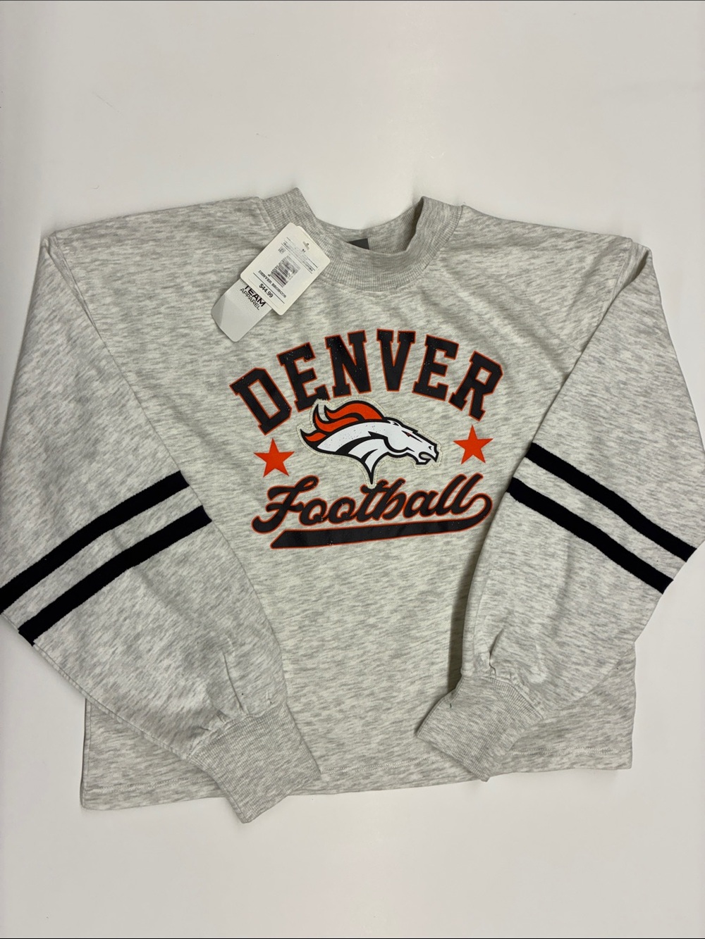 NEW CSA NFL Denver Football Cropped Sweatshirt